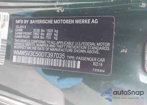 2013 Mini Hardtop Cooper S z USA, uszkodzony, nr VIN WMWSV3C50DT397035